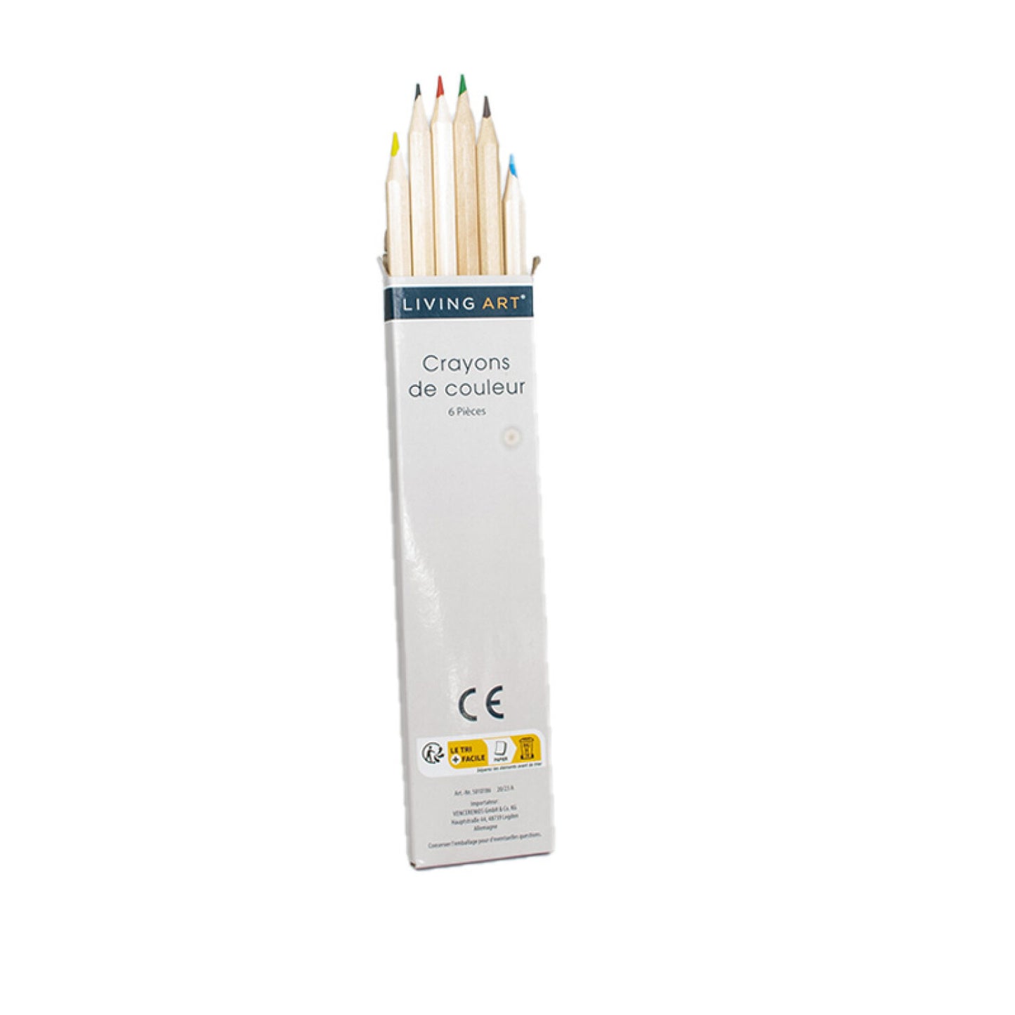 Living art crayons pencil 6 pcs